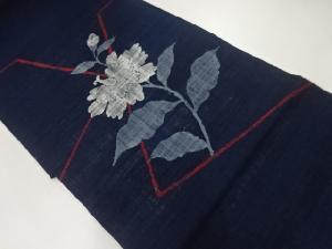 紗紬草花模様織出し袋帯